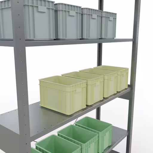 Image supplémentaire de l'article étagère de base du système enfichable 2500x1300x400 mm, type 150 kg, galvanisée Représentation supplémentaire de l'article étagère de base du système enfichable 2500x1300x400 mm, type 150 kg, galvanisée à partir de l'étagère de base