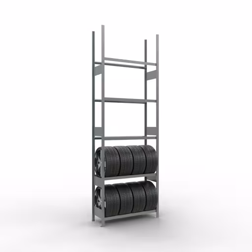 Produktbild Nr 11 des Artikels Grundregal, Räder-/Reifenregal, 3500 x 1150 x 400 mm, verzinkt, 5 Lagerebenen á 150 kg Fachlast pro Ebene Abbildung Nr 11 des Artikels Grundregal, Räder-/Reifenregal, 3500 x 1150 x 400 mm, verzinkt, 5 Lagerebenen á 150 kg Fachlast pro Ebene aus der Produktgruppe Fachbodenregale von der Marke Schulte Lagertechnik