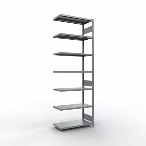 Scaffale aggiuntivo, scaffale, sistema a innesto MULTIplus330, 3000 x 1000 x 500 mm (AxLxP), 7 ripiani, barre longitudinali, zincato, ripiano aggiuntivo, articolo n. 13957-LR