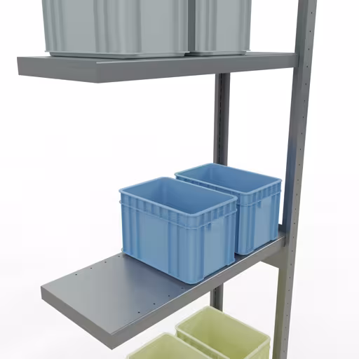 , système d'étagères enfichables MULTIplus250, 3000 x 750 x 300 mm, 7 étagères, galvanisées de Schulte Lagertechnik de la gamme de produits de systèmes enfichables