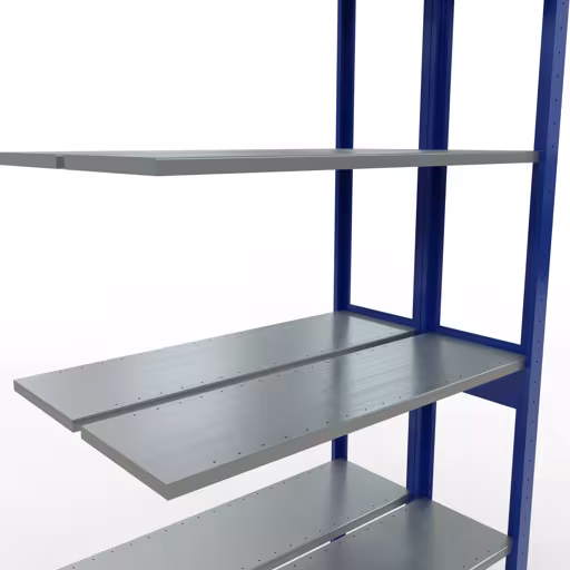 Rayonnage supplémentaire, rayonnage double, système d'étagères MULTIplus150, 2500 x 1000 x (2x300) mm, 2x6 étagères, RAL 5010 bleu gentiane de la marque Schulte Lagertechnik de la gamme de produits d'étagères