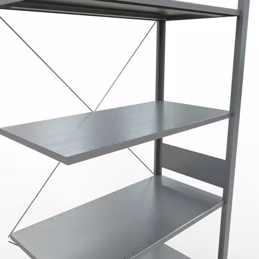 Etagère supplémentaire, étagère d'angle (champ C) 3000 x 1000 x 500, 7 étagères, traverse, galvanisée de la catégorie étagères d'angle avec le GTIN 4004514241269 Étagère supplémentaire, étagère d'angle (champ C) 3000 x 1000 x 500, 7 étagères, galvanisées de la marque Schulte Lagertechnik de la gamme d'étagères pour étagères