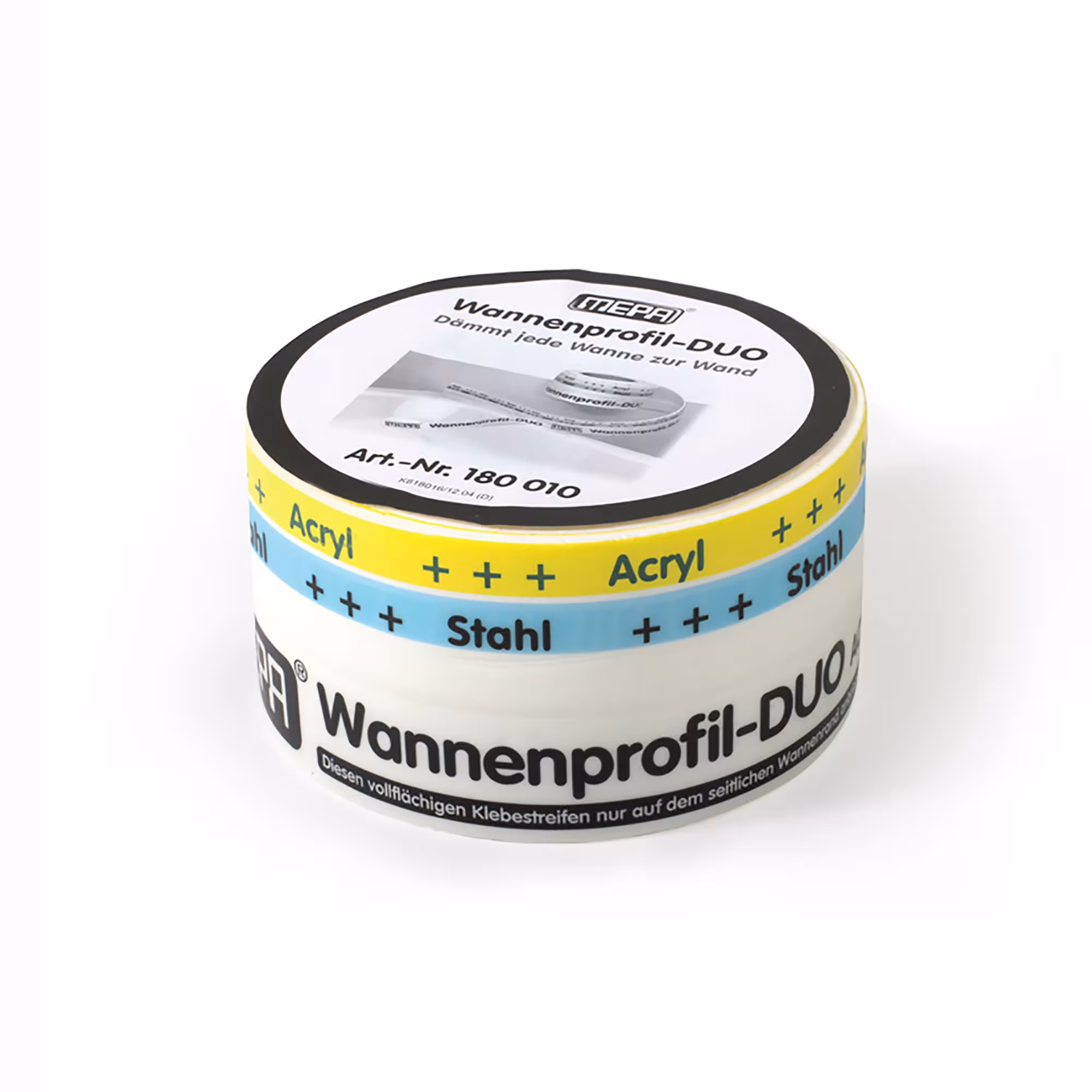 Profilé de baignoire MEPA Duo 3,3 m pour le montage insonorisant de baignoires en aryle ou en acier, pieds de baignoire et accessoires de montage, réf. 1973568