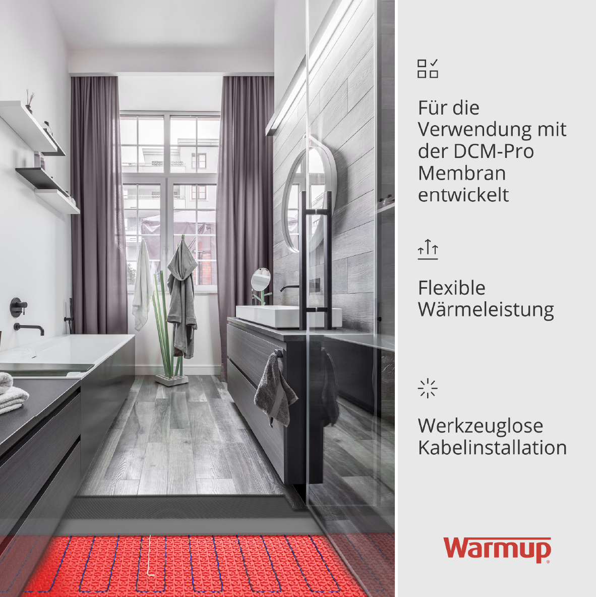 Warmup DCM-PRO Heizleiter, 150 Watt, 1m², Länge 10.9m