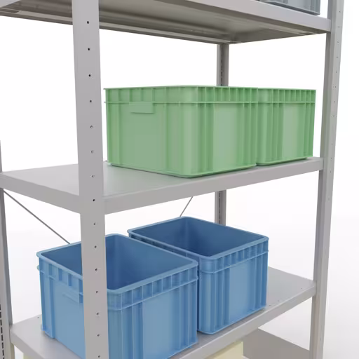 Image du produit n° 15 de l'article étagère de base, étagère, système enfichable MULTIplus330, 2000 x 1000 x 500 mm (HxLxP), 5 étagères, traverse, RAL 7035 gris clair Figure n° 15 de l'article étagère de base, système d'étagères enfichables MULTIplus330, 2000 x 1000 x 500 mm, 5 étagères, gris clair RAL 7035 du groupe de produits système enfichable de la marque Schulte Lagertechnik