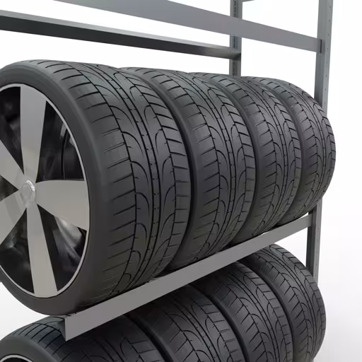 Figure n° 13 de l'article, rayonnage pour roues/pneus, 2000 x 1200 x 400 mm, galvanisé, 3 niveaux de stockage avec une charge de compartiment de 150 kg par niveau du groupe de produits rayonnages à étagères de Schulte Lagertechnik
