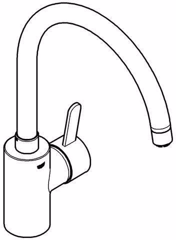 Miscelatore monocomando per lavello GROHE Eurosmart C 31180 bocca alta bassa pressione cromo