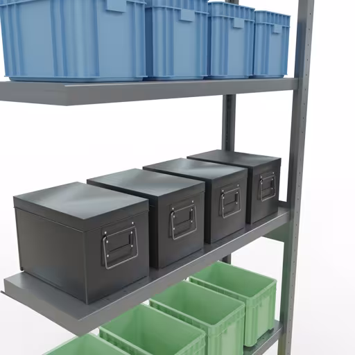 Image du produit n° 15 de l'article Rayonnage complémentaire, rayonnage à étagères, système enfichable MULTIplus330, 2500 x 1000 x 300 mm, 6 étagères, traverse, galvanisé Figure n° 15 de l'article Rayonnage complémentaire, rayonnage à étagères, système enfichable MULTIplus330, 2500 x 1000 x 300 mm, 6 étagères, galvanisé du groupe de produits système enfichable de Schulte Lagertechnik