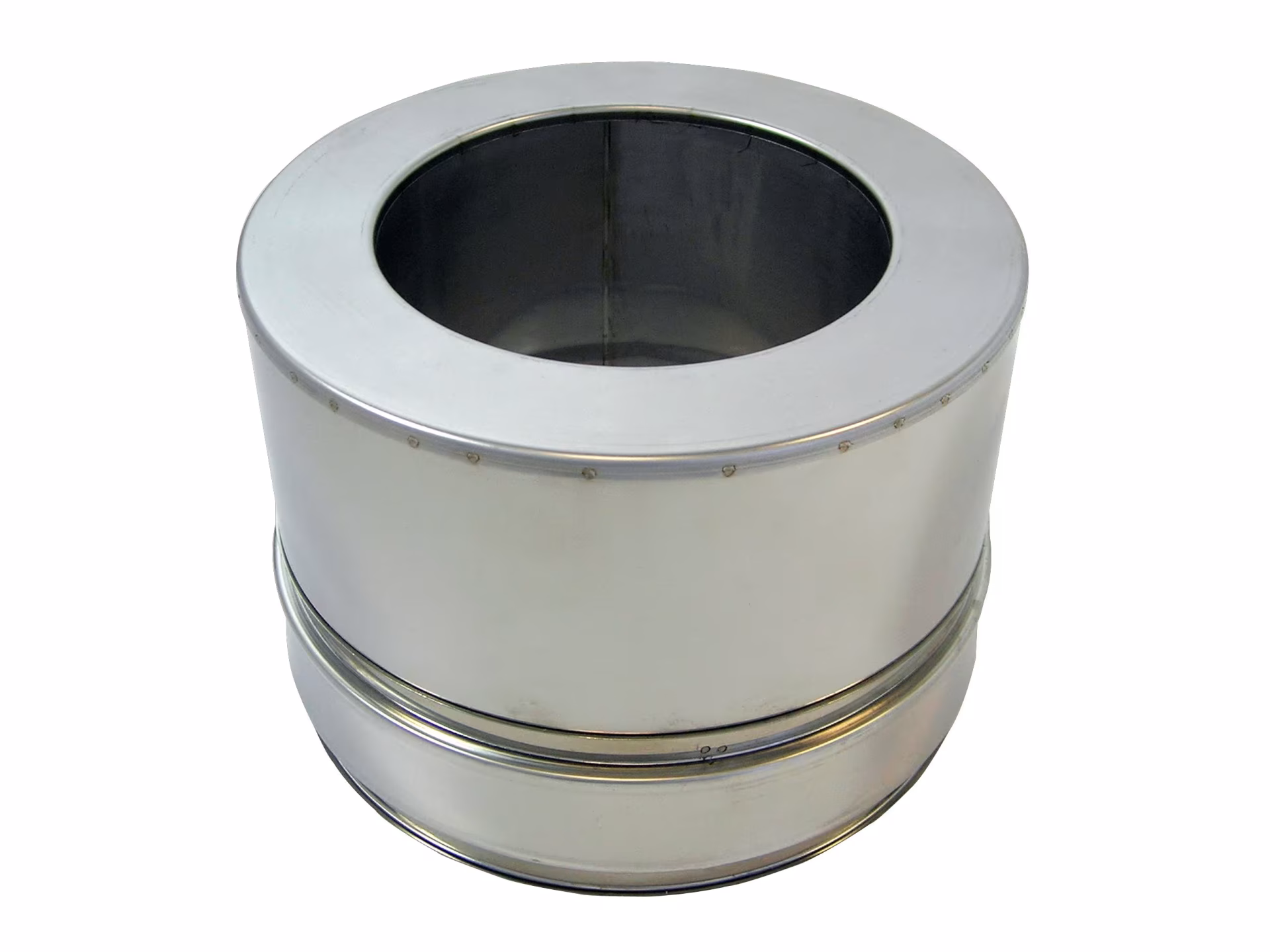Elemento bocca DW a doppia parete D500 altezza 100 mm con fascia di serraggio di Skoberne Elemento bocca DW a doppia parete D500 altezza 100 mm con fascetta di serraggio della categoria sistema di scarico a doppia parete in acciaio inox con l'articolo n. 671342