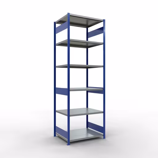 Figure n° 13 de l'article étagère de base, étagère, système enfichable MULTIplus250, 3000 x 1000 x 800 mm, 7 étagères, RAL 5010 bleu gentiane/galvanisé du groupe de produits système enfichable de Schulte Lagertechnik