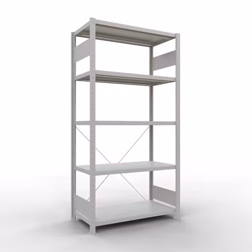 Immagine del prodotto n. 12 dell'articolo scaffale base, scaffale, sistema a innesto MULTIplus250, 2000 x 1000 x 500 mm (AxLxP), 5 ripiani, traversa, RAL 7035 grigio chiaro dalla gamma di prodotti del sistema a innesto della marca Schulte Lagertechnik