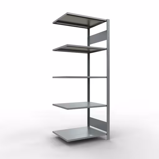 Étagère supplémentaire, étagère, système enfichable MULTIplus150, 2000 x 750 x 600 mm (HxLxP), 5 étagères, barres de longueur, galvanisées de Schulte Lagertechnik Rayonnage supplémentaire, rayonnage à étagères, système enfichable MULTIplus150, 2000 x 750 x 600 mm (HxLxP), 5 étagères, barres de longueur, galvanisé, étagère supplémentaire, réf. 12765-75-LR