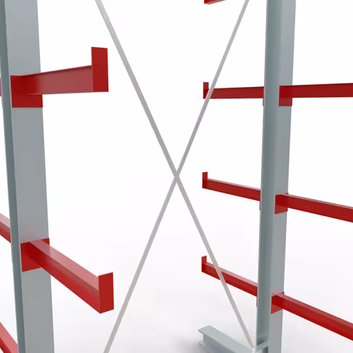 Figura n. 9 dell'articolo Scaffale completo K 3000, bilaterale, 2500 x 1300 x 500 mm, RAL 7001 / RAL 3000, 5 livelli di stoccaggio del gruppo di prodotti scaffalature cantilever della marca Schulte Lagertechnik