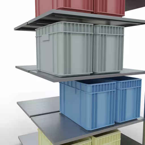 Image du produit n° 16 de l'article Rayonnage complémentaire, rayonnage double, système d'étagères enfichables MULTIplus150, 2000 x 1000 x (2x600) mm, 2x5 rayons, barres de longueur, galvanisé Figure n° 16 de l'article, étagère double, système d'étagères MULTIplus150, 2000 x 1000 x (2x600) mm, 2x5 étagères, galvanisé du groupe de produits étagères de Schulte Lagertechnik