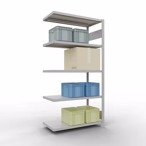 Image du produit n° 12 de l'article Rayonnage complémentaire, rayonnage à étagères, système enfichable MULTIplus250, 2000 x 1000 x 500 mm, 5 étagères, barres de longueur, RAL 7035 gris clair Figure n° 12 de l'article étagère complémentaire, étagère à étagères, système enfichable MULTIplus250, 2000 x 1000 x 500 mm, 5 étagères, gris clair RAL 7035 du groupe de produits système enfichable de Schulte Lagertechnik