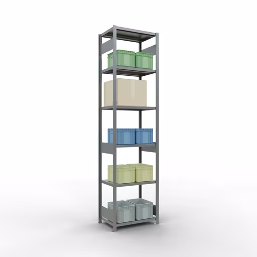 Image du produit n° 13 de l'article étagère de base, étagère, système enfichable MULTIplus250, 3000 x 750 x 500 mm, 7 étagères, barres longitudinales, galvanisé Figure n° 13 de l'article étagère de base, système d'étagères enfichables MULTIplus250, 3000 x 750 x 500 mm, 7 étagères, galvanisées du groupe de produits système enfichable de Schulte Lagertechnik