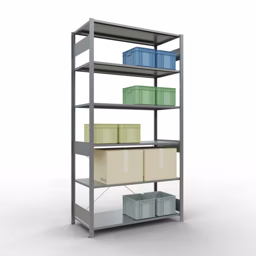 Étagère de base système enfichable 2500x1300x600 mm, type 150 kg, galvanisée de Schulte Lagertechnik avec le réf. 12761-130