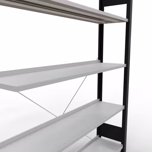 Figura n. 11 dell'articolo scaffali componibili, scaffali per ufficio, sistema a innesto MULTIplus85, 1800 x 1300 x 300 mm, 5 ripiani, nero/grigio chiaro del gruppo di prodotti scaffali per ufficio della marca Schulte Lagertechnik