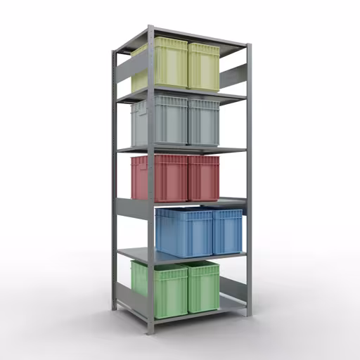 Image supplémentaire de l'article Étagère de base, étagère, système enfichable MULTIplus150, 2500 x 1000 x 800 mm, 6 étagères, barres longitudinales, galvanisé Représentation supplémentaire de l'article étagère de base, étagère à étagères, système enfichable MULTIplus150, 2500 x 1000 x 800 mm, 6 étagères, galvanisé à partir de l'étagère de base