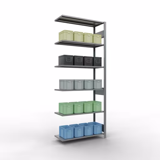 Image du produit n° 12 de l'article Rayonnage complémentaire, rayonnage à étagères, système enfichable MULTIplus85, 2500 x 1000 x 400 mm (HxLxP), 6 étagères, barres de longueur, galvanisé Figure n° 12 de l'article étagère complémentaire, étagère à étagères, système enfichable MULTIplus85, 2500 x 1000 x 400 mm, 6 étagères, galvanisé du groupe de produits système enfichable de la marque Schulte Lagertechnik