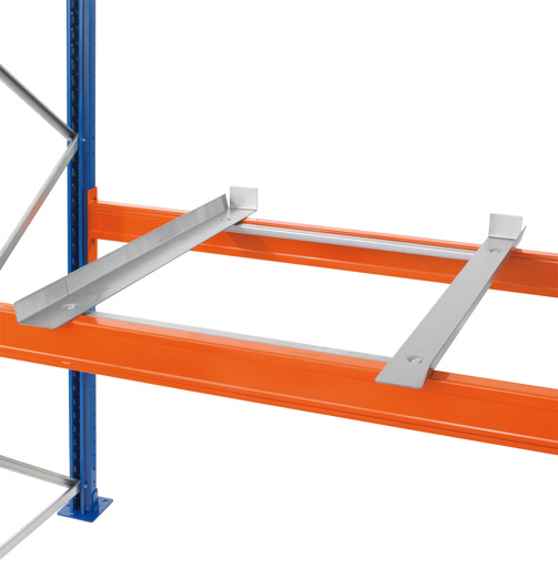 Immagine aggiuntiva dell'articolo Set di supporti per contenitori per scaffalature portapallet, profondità trave 50 mm, 1200 x 800 mm (L x P), zincato da accessori