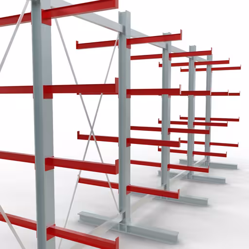 Figura n. 7 dell'articolo Scaffale completo K 3000, bifronte, 2500 x 6500 x 600 mm, RAL 7001 / RAL 3000, 5 livelli di stoccaggio del gruppo di prodotti scaffalature cantilever della marca Schulte Lagertechnik