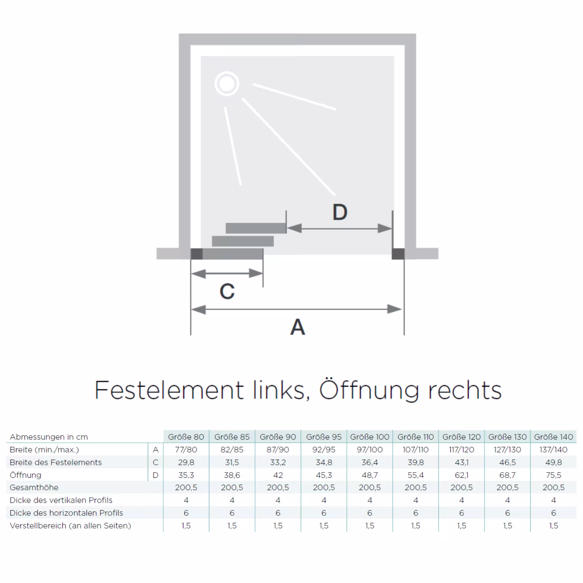 Image complémentaire de l'article Porte battante Smart Design 2P70 N/U/E hauteur 200cm verre transparent blanc entièrement encadrée de la catégorie portes battantes