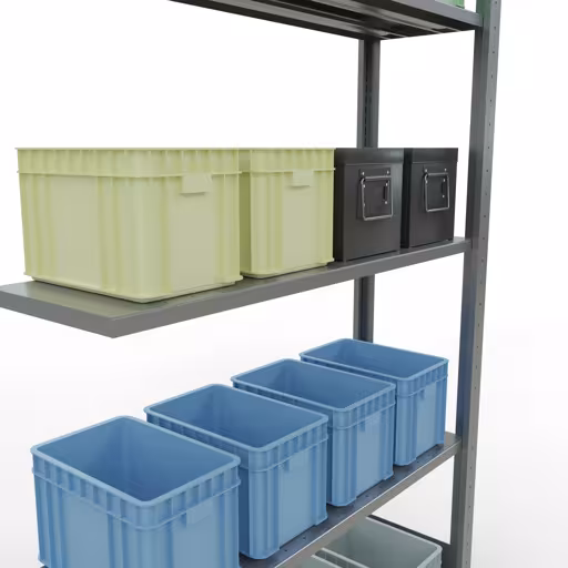 Immagine aggiuntiva dell'articolo Ripiano aggiuntivo, ripiano a scaffale, sistema a innesto MULTIplus150, 2000 x 1000 x 300 mm (AxLxP), 5 ripiani, barre longitudinali, zincato da ripiano aggiuntivo