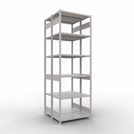 Étagère de base, étagère double, système d'étagères MULTIplus250, 3000 x 1000 x (2x500) mm, 2x7 étagères, gris clair RAL 7035 de Schulte Lagertechnik de la catégorie étagères