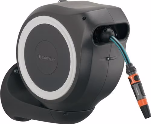 Cassetta porta-tubo a parete RollUp S, larghezza 23,5 mm, plastica/acciaio, marca GARDENA Cassetta porta-tubo a parete, larghezza 23,5 mm, plastica/acciaio, GARDENA, della categoria carrelli e avvolgitubo, codice articolo 4000350286