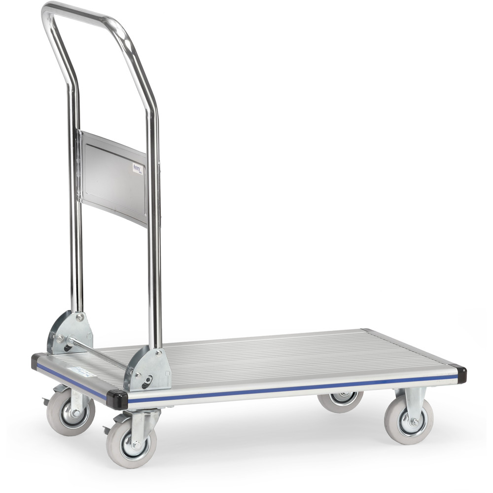 Carrello con piattaforma in alluminio con maniglia di spinta tubolare pieghevole del marchio Fetra Carrello con piattaforma in alluminio con maniglia di spinta tubolare pieghevole della categoria carrelli con codice articolo 3120