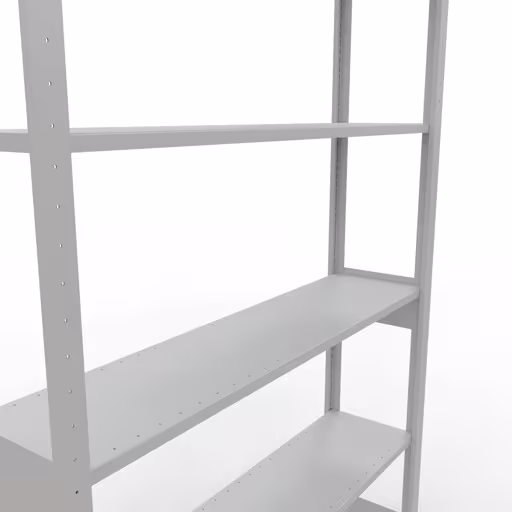 Image supplémentaire de l'article Étagère de base, étagère, système enfichable MULTIplus150, 2500 x 1300 x 300 mm, 6 étagères, gris clair RAL 7035 à partir de l'étagère de base