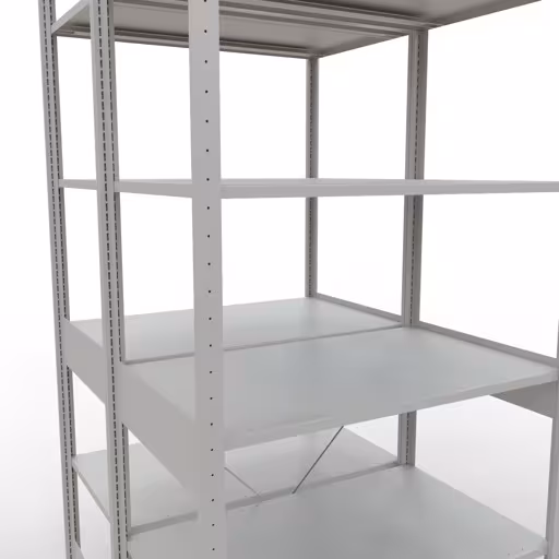 Scaffale base, scaffale doppio, sistema di scaffali MULTIplus150, 2500 x 1000 x (2x600) mm (AxLxP), 2x6 ripiani, traversa, RAL 7035 grigio chiaro della marca Schulte Lagertechnik dal programma scaffali