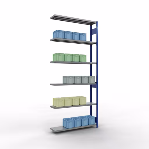 Figura n. 14 dell'articolo scaffale aggiuntivo, scaffale, sistema a innesto MULTIplus250, 3000 x 1300 x 300 mm (AxLxP), 7 ripiani, barre longitudinali, RAL 5010 blu genziana/zincato del gruppo di prodotti sistema a innesto della marca Schulte Lagertechnik