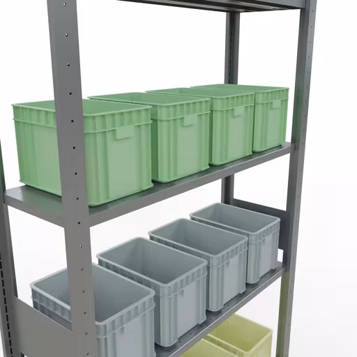 Image du produit n° 7 de l'article étagère de base, étagère, système enfichable MULTIplus150, 3000 x 1000 x 300 mm, 7 étagères, galvanisé de la gamme de produits du système enfichable de Schulte Lagertechnik