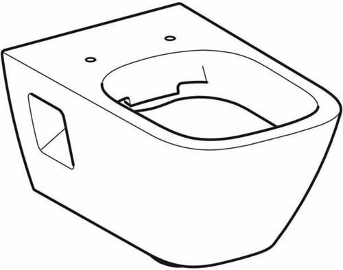 Technische Zeichnung 3977775 Geberit Renova Plan WC suspendu chasse d'eau basse position partiellement fermée, Rimfree, blanc