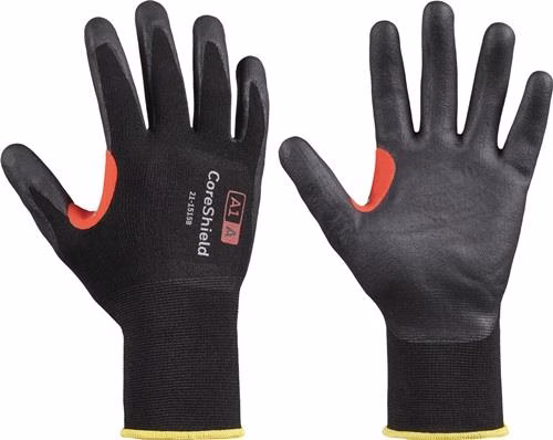Gants anti-coupures CoreShield 15G A1/A taille 9 noirs EN 388 PPE II 10 PA de la catégorie gants anti-coupures, référence 4000391004