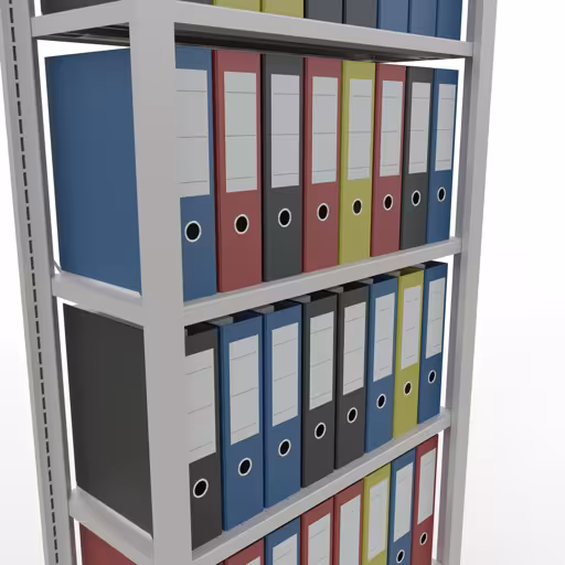 Un'altra visione dell'articolo Scaffale Basic, scaffale per ufficio, sistema a innesto MULTIplus85, 2300 x 750 x 300 mm (AxLxP), 7 ripiani, traversa, senza barra di arresto, grigio chiaro dalla categoria Scaffali per ufficio