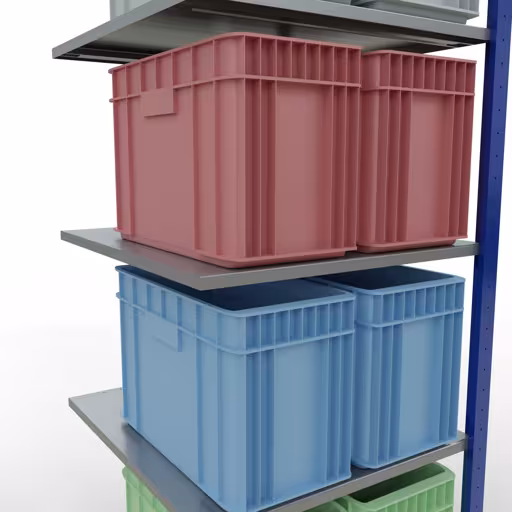 Image du produit n° 7 de l'article étagère supplémentaire, système enfichable MULTIplus150, 2000 x 750 x 800 mm, 5 étagères, RAL 5010 bleu gentiane/galvanisé/galvanisé de la gamme de produits système enfichable de la marque Schulte Lagertechnik