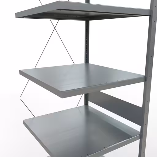 Scaffali aggiuntivi, scaffali, sistema a innesto MULTIplus250, 3000 x 750 x 800 mm (AxLxP), 7 ripiani, traversa, zincato di Schulte Lagertechnik con l'articolo n. 12987-75