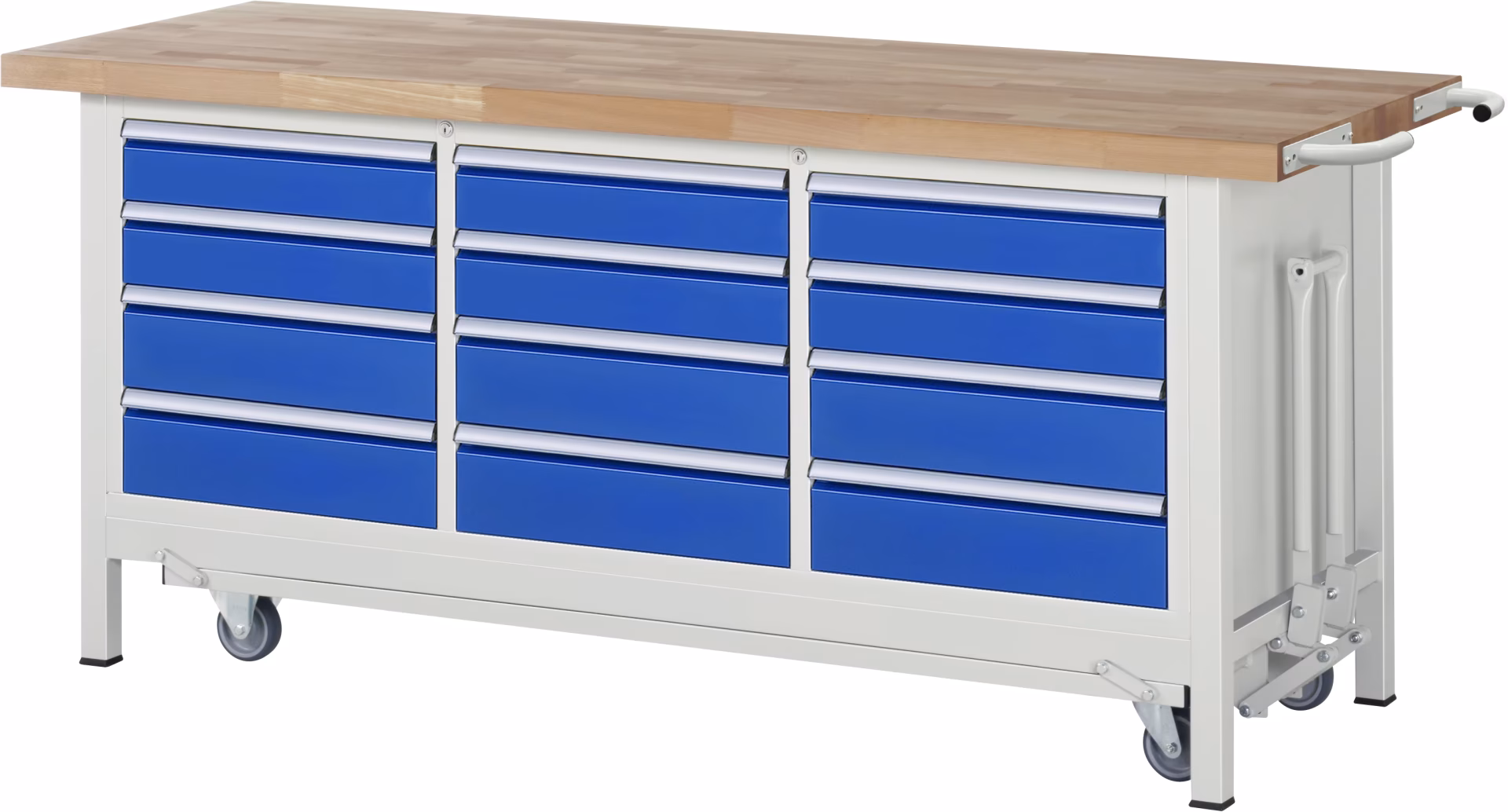 Établi avec châssis 8579, L2000xP700xH880mm, 12x tiroirs à extension partielle de Rau Établi avec châssis 8579, L2000xP700xH880mm, 12x tiroirs à extension partielle de la catégorie Établis avec le numéro d'article 05-8579A2-207B4F.11