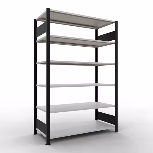 Figura n. 13 dell'articolo scaffale base, scaffale per ufficio, sistema a innesto MULTIplus150, 2000 x 1300 x 600 mm, 6 ripiani, nero/grigio chiaro del gruppo di prodotti scaffali per ufficio della marca Schulte Lagertechnik