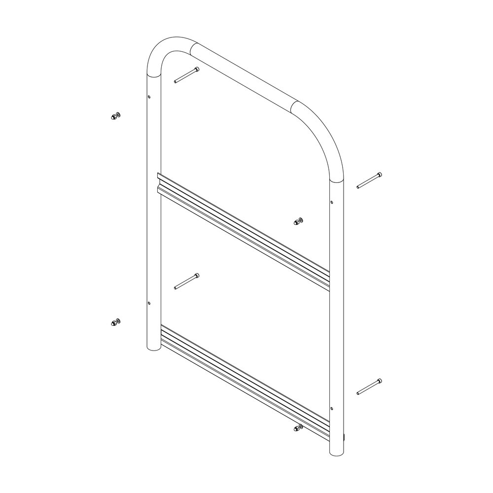 Garde-corps Munk pour escaliers à plateforme, kit de montage inclus, de Günzburger Steigtechnik Garde-corps Munk pour escaliers à plateforme, kit de montage inclus, catégorie « Escaliers à plateforme », référence 800006