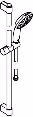 GROHE Barre de douche Tempesta 110 27646_3 900 mm 2 jets 13,5 l/min chrome