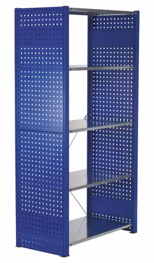 Panneau latéral perforé, 90 x 1250 x 800 mm (H x P), bleu gentiane RAL 5010 de Schulte Lagertechnik de la gamme de produits du système enfichable