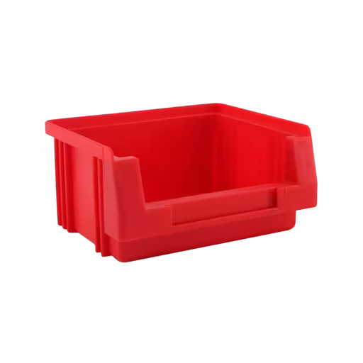 Un'altra vista dell'articolo contenitore a vista, PxLxA 89x102x50 mm, rosso, polipropilene della categoria Scaffali