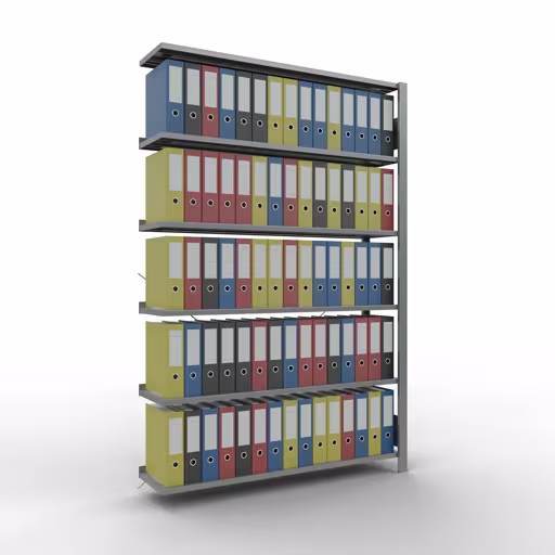 Figure n° 8 de l'article étagère complémentaire, étagère de bureau, système enfichable MULTIplus85, 2000 x 1300 x 300 mm (HxLxP), 6 étagères, galvanisées, de la gamme d'étagères de bureau de Schulte Lagertechnik