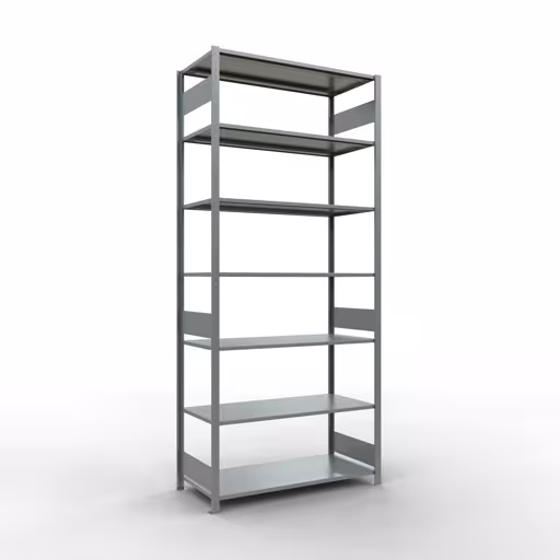 Immagine aggiuntiva dell'articolo Scaffale base, scaffale, sistema a innesto MULTIplus150, 3000 x 1300 x 600 mm (AxLxP), 7 ripiani, barre longitudinali, zincato dal ripiano base
