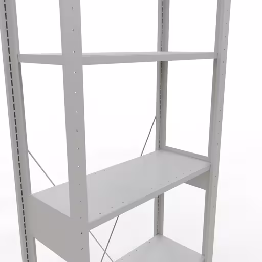 Image supplémentaire de l'article Étagère de base, étagère, système enfichable MULTIplus150, 2500 x 750 x 300 mm, 6 étagères, traverse, RAL 7035 gris clair à partir de l'étagère de base