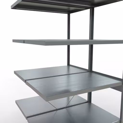 Image supplémentaire de l'article Tablette supplémentaire, tablette double, système d'étagères enfichable MULTIplus250, 2500 x 1000 x (2x600) mm, 2x6 tablettes, traverse, galvanisé à partir de tablettes doubles